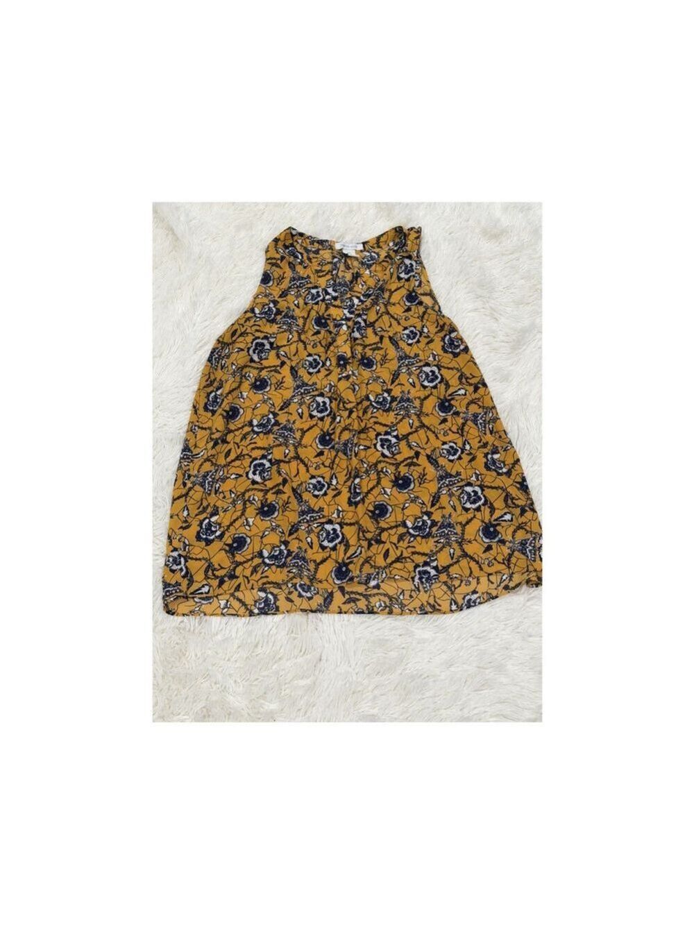 Tabitha Webb Blue/Gold Sleeveless Top - Size Large (EUC)